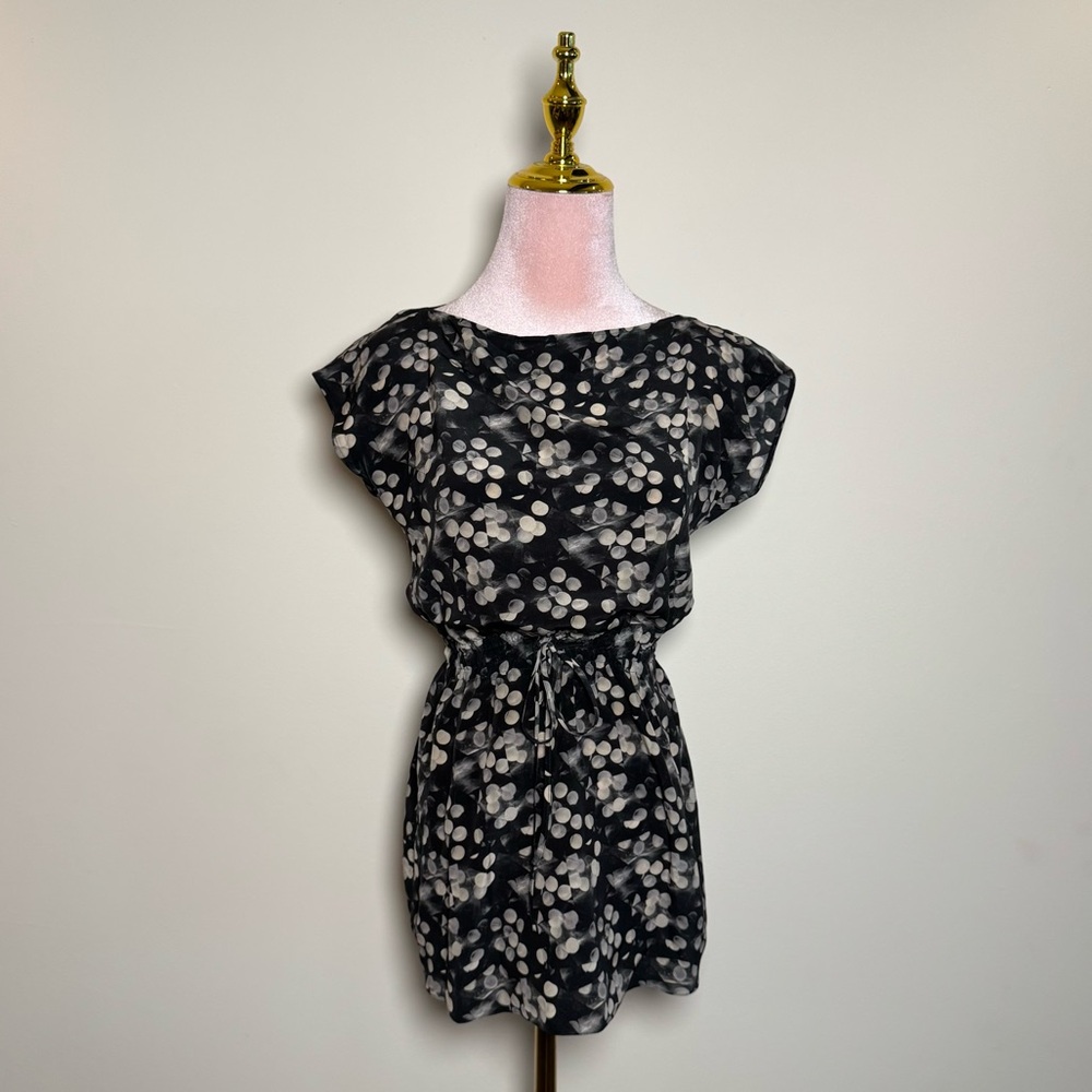 Akris Punto Silk Spotted Blouse with Waist Tie Detail